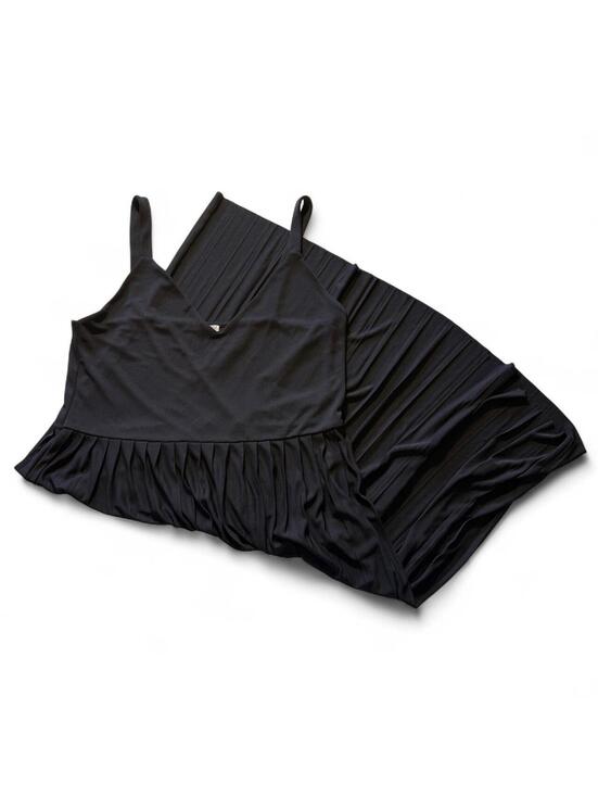 Zara Dresses & Skirts - Zara Pleated Skirt Little Black Dress Size Lg Ballerina Basic